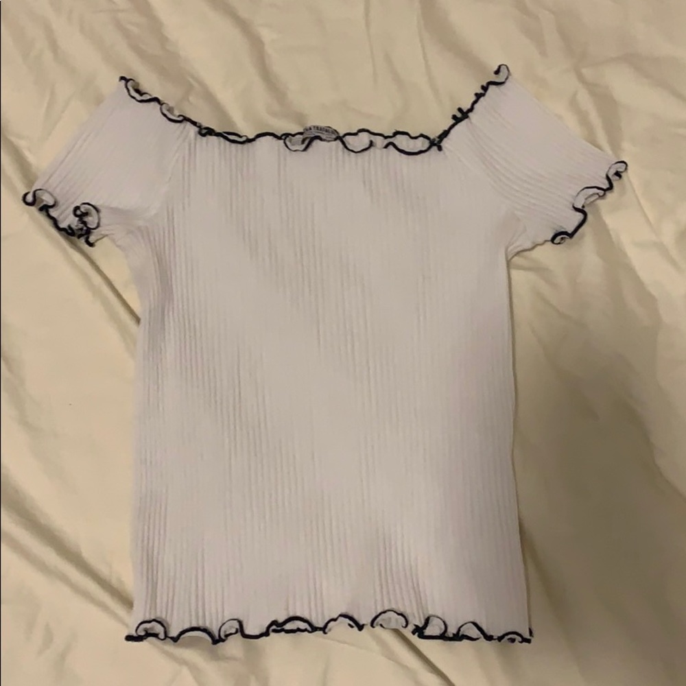 Zara off the shoulder fitted crop top